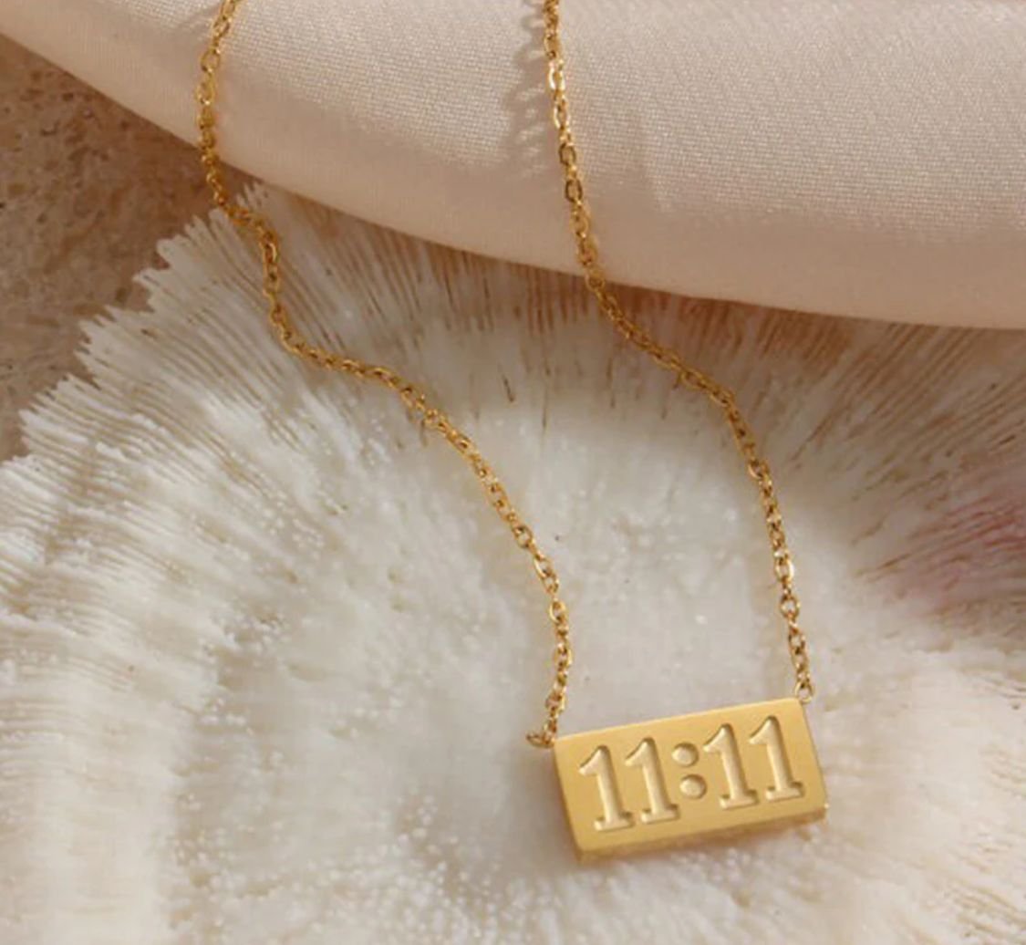 Gold-Plated Anti Tarnish 11:11 Angel Make a Wish Stainless Steel Pendant - Image 3