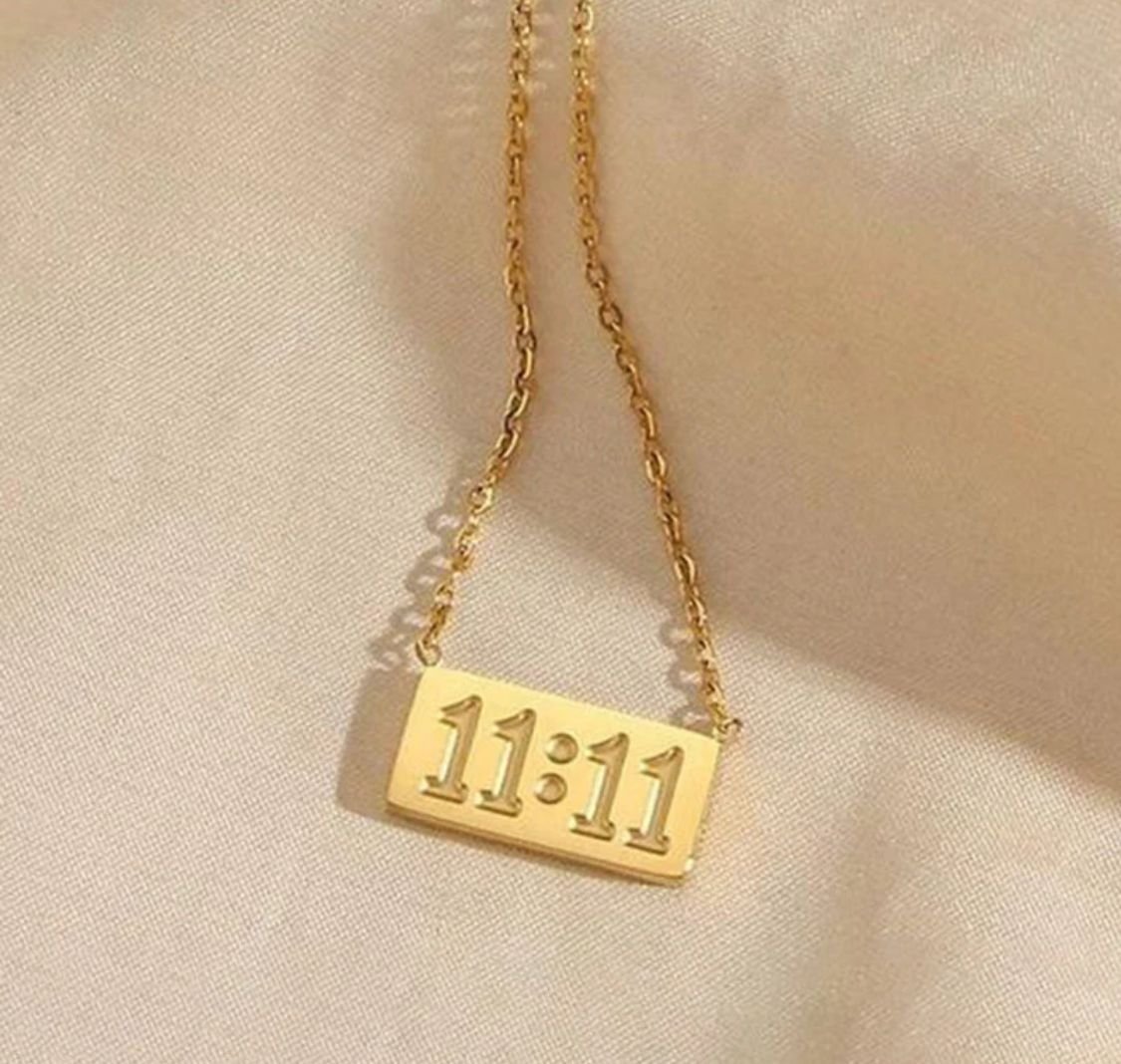 Gold-Plated Anti Tarnish 11:11 Angel Make a Wish Stainless Steel Pendant - Image 2