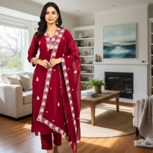 Malchanderi thread work  Churidar sett