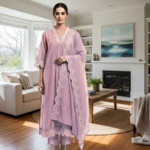 Soft Malchanderi thread work  Churidar sett