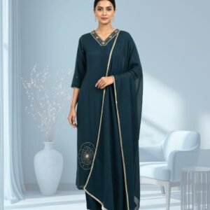 Malchandari bead work Churidar set