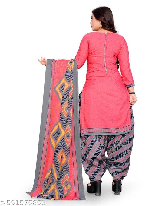 Laxuria Women's Trending Pink Cotton Printed Salwar Kurta & Dupatta Sets With Ineer (Ready To Wear) - Image 4