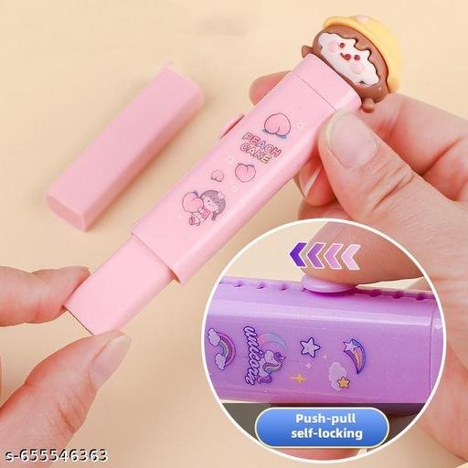 4 PCS SET OF Sliding Retractable Eraser Cute Erasers for Kids Push-Pull Rubber Eraser for Students Writing Office School Supplies - Image 5