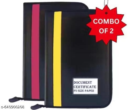 Leather Multipurpose Professional File Folders for Certificates, Documents Holder, Document Bag, Portfolio, Executive File Legal Size Documents Holder PACK OFF2