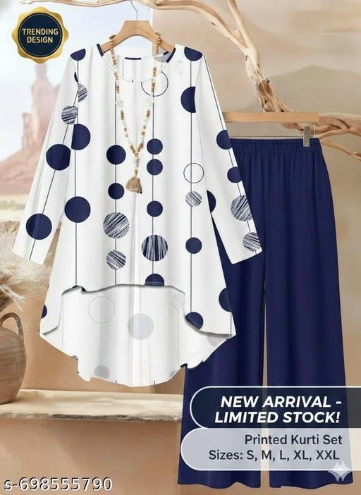 2-Piece Asymmetric Top and Wide Leg Pants Co-ord