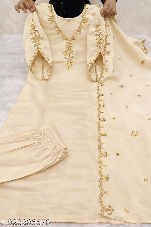 Trendy Kurta Pant Set for Women with Embroidery Work & Soft Printed Dupatta - Image 5