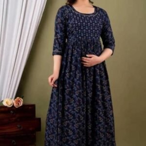 Primium Printed Sp Mentrnity Gown With Dual Zipper For feeding / Pragncy dress / Baby shower spical / Trendy Matinity / Lovely Matinity / feeding kurtis / fashionable maternity / sensational maternity / maternity / metinity / Pragncy kurti / feeding zip kurti / women feeding zip maternity kurti