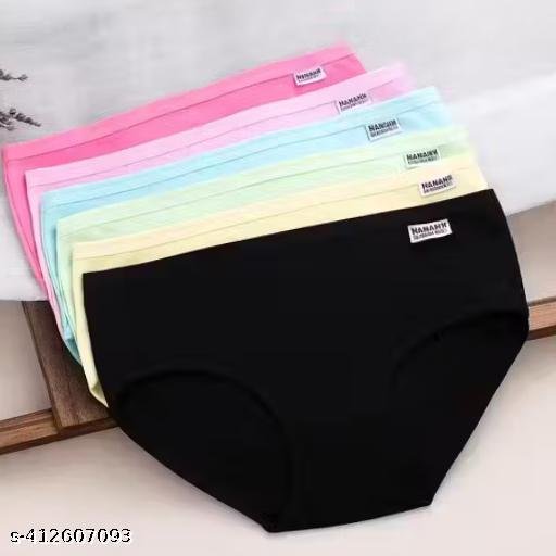 Women's Cotton Mid Waist Comfart Panty Briefs / Hipster Comfortable Innerwear Soft Stretchable Panties For Womens & Girls Cotton Multicolour Briefs Combo Pack of 5