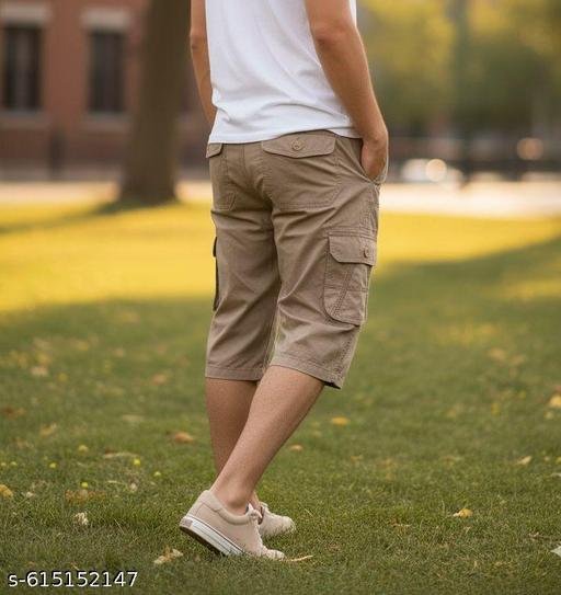 Men's Comfortable 3/4 Length Cargo Shorts - Image 4