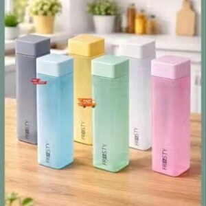 Square Frosty Water Bottle Set 1L Pack of 6 BPA Free Fridge Storage Bottles