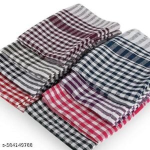 Cotton Checkered Kitchen Towels & Napkins – Dish Cloths for Cleaning, Drying & Wiping (Pack of 42x42 cm, Multi-Color)`combo 6