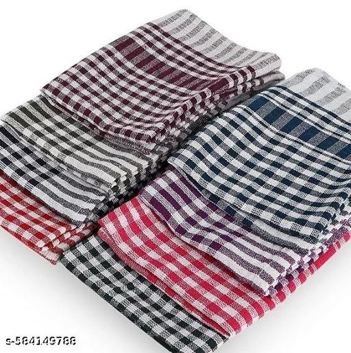 Cotton Checkered Kitchen Towels & Napkins – Dish Cloths for Cleaning, Drying & Wiping (Pack of 42x42 cm, Multi-Color)`combo 6