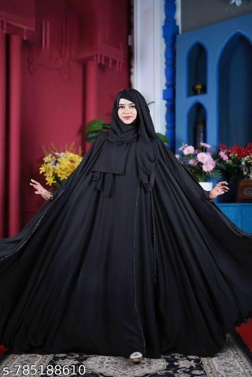 Elegant Black Farasha Style Abaya with Matching Hijab – Premium Modest Wear for Women