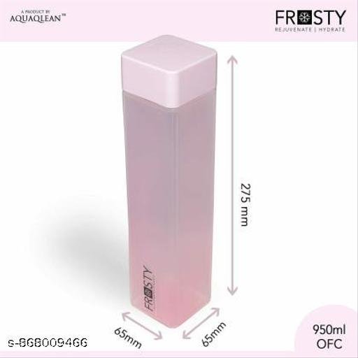 6 Pcs Frosty Water Bottle Set | Leakproof Plastic Fridge Bottle | Multicolor Square Water Bottle | Kitchen & Office Water Bottles Set | 1000 ml Bottle - Image 5