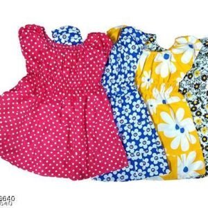 baby girl cotton frock jhabla printed dresses combo pack of 4