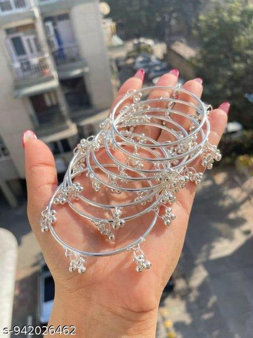 Bharti Beauty Collection | Pack of 4 | Kashmiri Silver Ghunghroo for ladies | Traditional Western Latest For Wedding |
