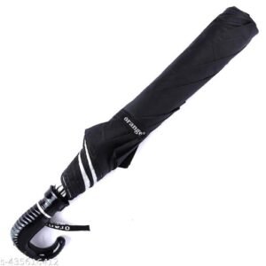 2 Fold Manual Opening Sliver Coated 21.5 in Premium Black Umbrellas for Mens and Womens