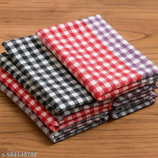 Cotton Checkered Kitchen Towels & Napkins – Dish Cloths for Cleaning, Drying & Wiping (Pack of 42x42 cm, Multi-Color)`combo 6 - Image 4