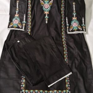 Black embroidery kurta pant set