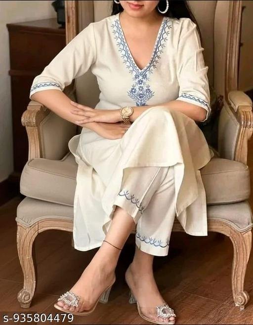 EMBRODRY COTTON KURTI SET - Image 4