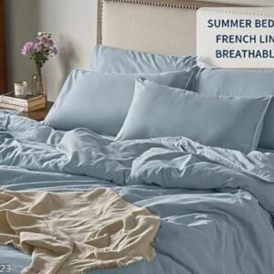 Linen Cotton Summer Bedsheet with 2 Pillow Covers
