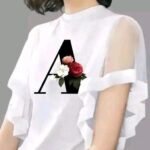 Stylish Net Sleeve T shirt for women, Flower A Design Perfect for Daily Wear, Casual Womens Tshirt under 200 by Dastoor Traz