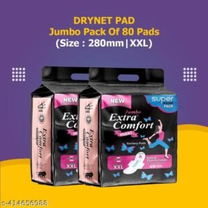 Jumbo Extra Comfort Large Day and Night Protection leakage Free Dry Net (XXL) Sanitary Pads (Combo of 2 Packets) (Total 80 Pads) Sanitary Napkin