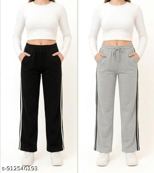 Urbane Ravishing Black & Grey Cargo Pants Combo Pack | Cotton Blend Trendy Retro Women Trousers | Stylish Latest Unisex Contrast Ladies Trouser Set of 2 - Image 4