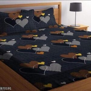 py alliance double bed cotton bedsheet with two pillow covers