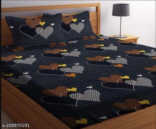 py alliance double bed cotton bedsheet with two pillow covers
