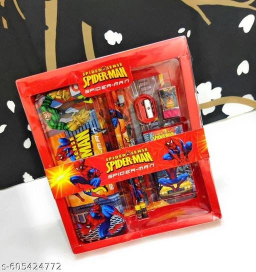 Superhero Spider Stationery Kit for Boys, Wallet, Eraser & Sharpener | School Stationery Set & Return Gift - Image 3