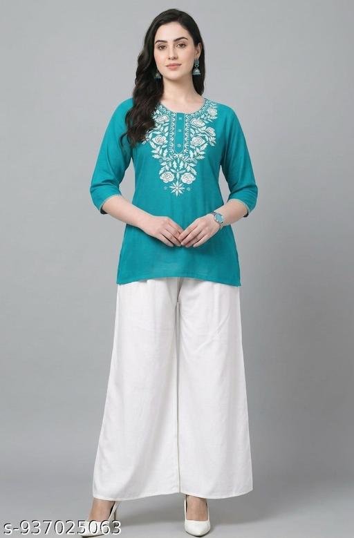 Home & fashion Stylish Girls women's Kurti Palazzo Set - Image 5