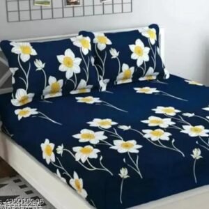 GLACE COTTON DOUBLE BED  BEDSHEET PACK OF 1 WITH 2