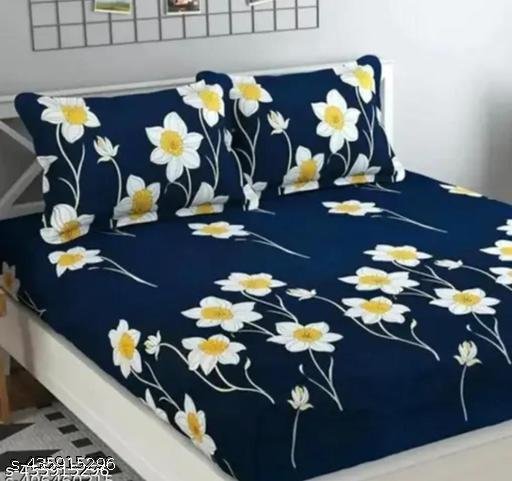 GLACE COTTON DOUBLE BED BEDSHEET PACK OF 1 WITH 2