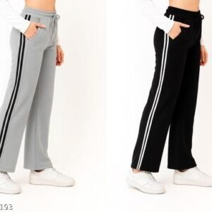 Urbane Ravishing Black & Grey Cargo Pants Combo Pack | Cotton Blend Trendy Retro Women Trousers | Stylish Latest Unisex Contrast Ladies Trouser Set of 2
