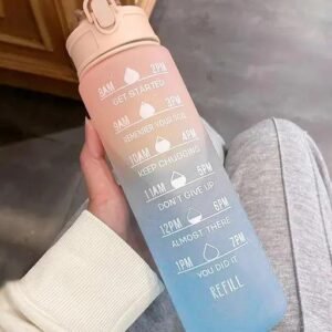 Water Bottle - 800ml Motivational Time Marker, LeakproofDurable BPA-Free Non-Toxic Sipper Water Bottle for Office, Gym & School (800 ml, Pack of 1, Multicolor)