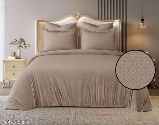 Jashan 300 TC Premium Elegent Floral Damask Inspired Cotton King Bedsheet Set with 2 Pillow Covers – Soft, Shrink Resistant Breathable Luxury 3Pc Bedding 108x108Inch Bed Sheet Pillow 17x27x inch