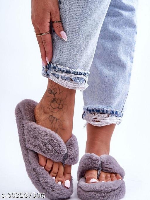 Winter Warm Slippers and Carpet Slippers For Women Home Fluffy Furry Slippers New Fashion Soft Plush Platform Non Slip Bedroom Slides Multicolour 1 Pair || Flip-flops & Slipper || unisex boys & Girls || Fur slipper II Bedroom slippers - Image 5