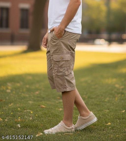 Men's Comfortable 3/4 Length Cargo Shorts - Image 3