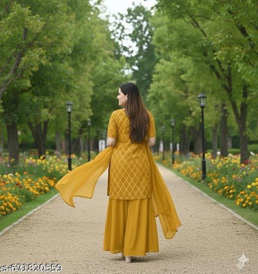 विदुषा कुर्ती पँट सेट डुपट्ट्यासह महिलांसाठी - Image 3