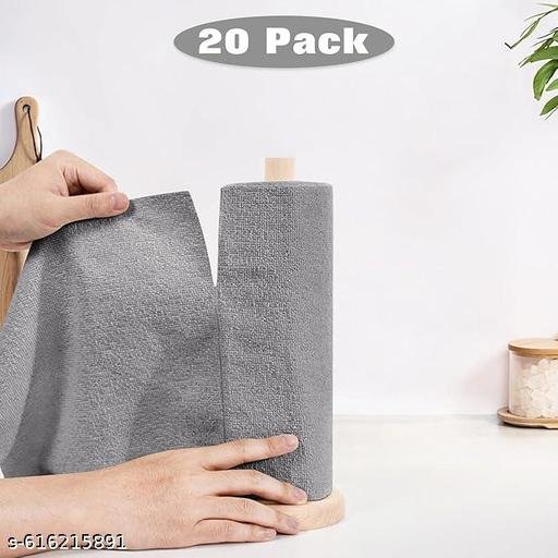 Microfiber Cleaning Cloth Roll 25x25CM – 20PCS Reusable Tear-Away Towels | Lint-Free, Super Absorbent & Durable Cleaning Rags | Multipurpose Washable Wipes for Kitchen, Car, Garage, Bathroom, Glass & Home Surfaces (Multicolor)"(cleaning cloth roll/kitchen napkin)(20 pack) - Image 3
