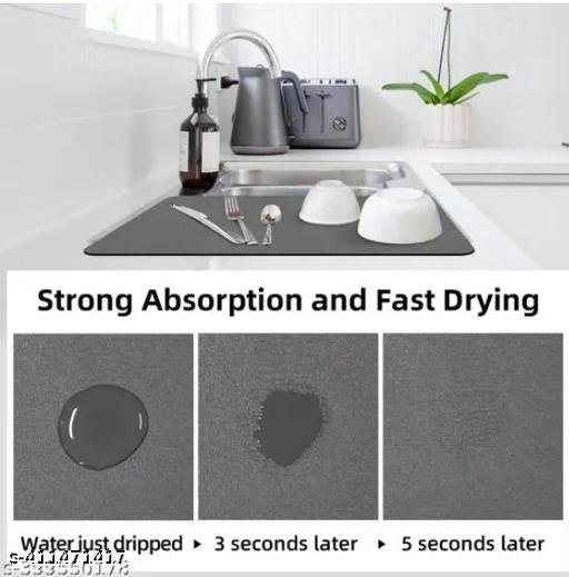 Silicone Dish Drying Mat for Kitchen | Water Absorbent Mat | Kitchen Mat for Wet Utensils | Dish Drying Mat | Water Absorbent mats for Kitchen Items (40 x 60 CM) - Image 5