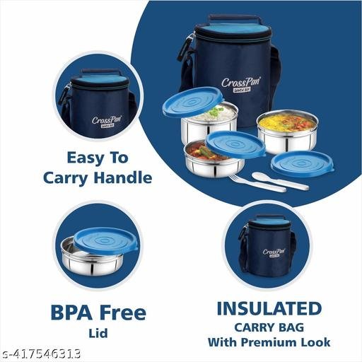 Stainless Steel Lunch Box / Tiffin Box of Container Size 200ml, 350ml, 500ml for Office, School, College, Travel - Image 4