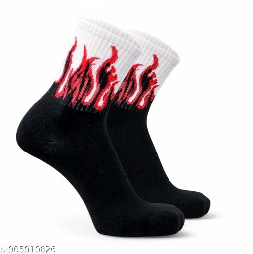 Premium Full Length Socks for Men & Women – Soft Cotton, Stretchable & Sweat Absorbent | Trendy Stylish Pattern, Casual & Sports Wear | Comfortable All Day Use (Pack of 5 Random Colours) - Image 3