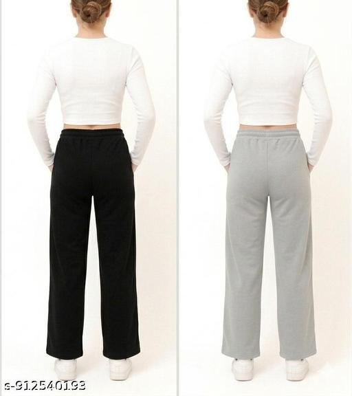 Urbane Ravishing Black & Grey Cargo Pants Combo Pack | Cotton Blend Trendy Retro Women Trousers | Stylish Latest Unisex Contrast Ladies Trouser Set of 2 - Image 5