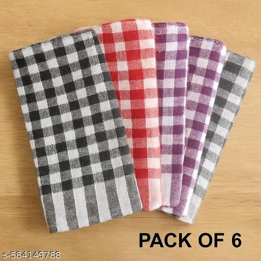 Cotton Checkered Kitchen Towels & Napkins – Dish Cloths for Cleaning, Drying & Wiping (Pack of 42x42 cm, Multi-Color)`combo 6 - Image 5