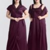 NIGHTWEAR FANCY TWO PIECE SATIN SILKY STYLISH NIGHTY WITH ROBE FOR WOMEN /GIRLS STYLISH AND TRENDY NIGHT DRESS FOR WOMEN