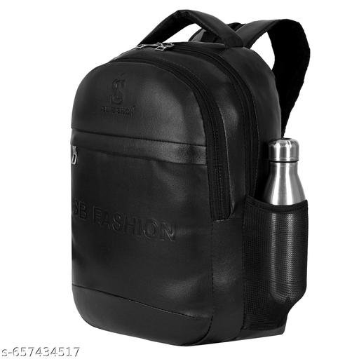 Combo Leather Bag Combo Sling Latest Leather Fashionate Black School Bags Laptop Backpack Waterproof PU Leather Backpacks for Men Women Boys & Girls Backpack - Image 4