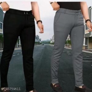 Combo of 2 men twill Lycra Stretchable pants for Trevling, sports and daily wear trousers