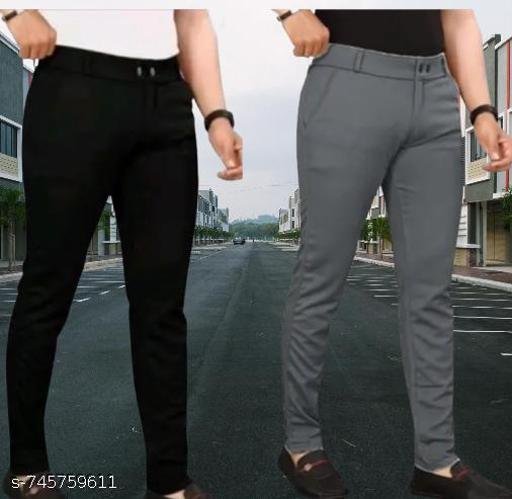 Combo of 2 men twill Lycra Stretchable pants for Trevling, sports and daily wear trousers